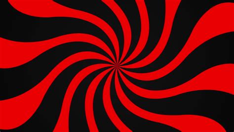 Black Hypnotic Swirl Rotates On The Red Royalty Free Video