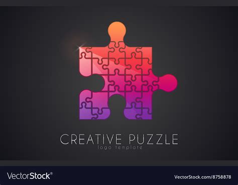 Puzzle Logo Creative Logo Of Puzzle Pieces Color Vector Image