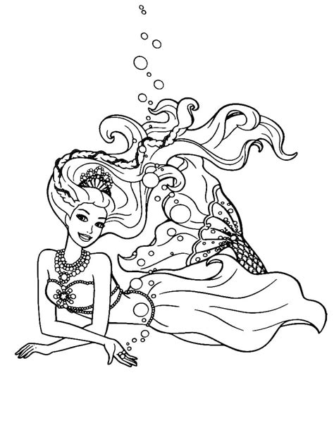 Gorgeous Barbie Mermaid Coloring Page Download Print Or Color Online For Free