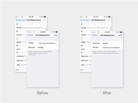 Makeitbetter Ios Text Replacement By Emerentiana Meicy On Dribbble