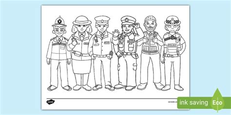 Free Police Officers Colouring Page Twinkl