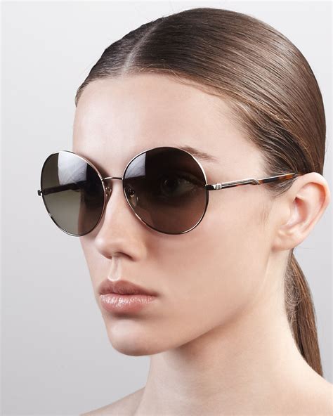 Stella Mccartney Round Metal Sunglasses In Metallic Lyst
