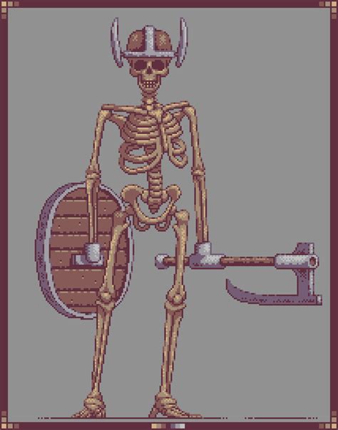 Skeleton Warrior Pixelart By Saintbonkers Arte Pixel Arte Esqueleto