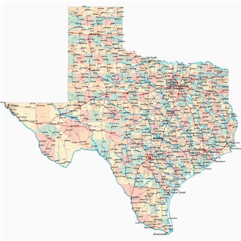 Texas County Map Printable