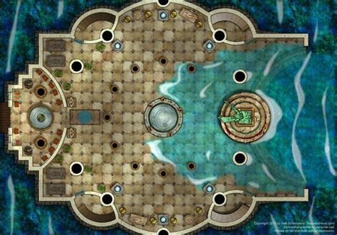 Batltemap Temple Of The Sea Fantasy Map Dungeon Maps Dungeons And