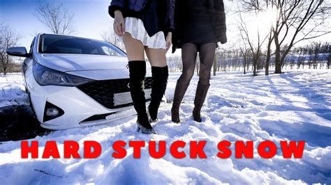 Vika Kristina Hard Stuck Snow 2 Pedal Puming Revving Stuck Pantyhose Nylon Youtube