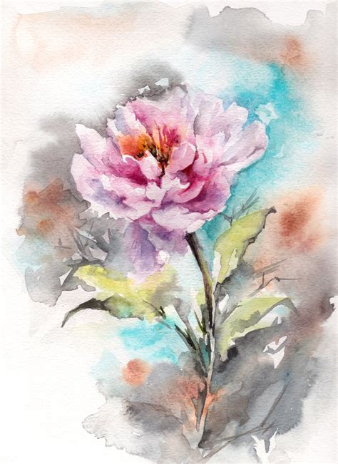I want to love it, but i just can't get there. Original Watercolor Painting Pink Peony Painting Watercolour