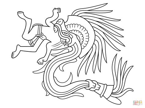 Dibujo De Dios Azteca Quetzalcoatl Para Colorear Dibujos Para