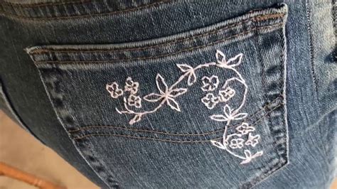 diy embroidered jeans 7 back pocket youtube