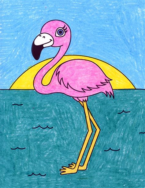 Drawings Of Flamingos Original Pink Flamingo Painting Mint Paint By
