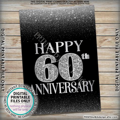 60th Anniversary Cards Printable Printable Card Free
