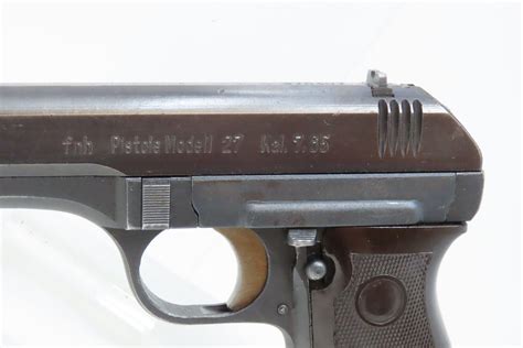 German Occupation Cz Fnh Model 27 Semi Automatic Pistol With Holster 9