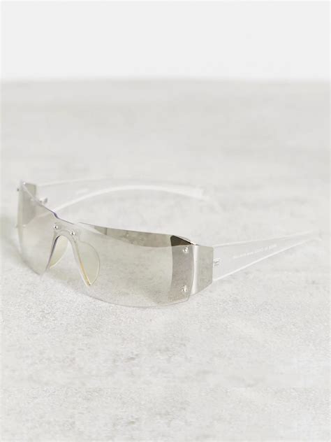 Clear Lens Rimless Sunglasses In Silver Asos Design