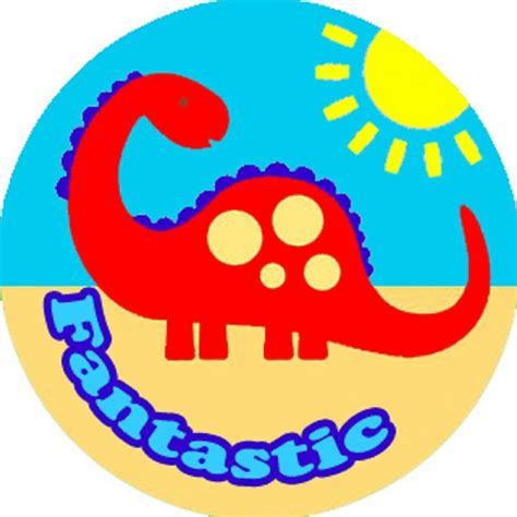 144 Big Colourful Dinosaur 30mm Round Childrens Reward Stickers For