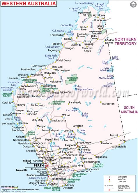 Western Australia Map Map Of Western Australia State