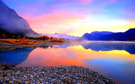 Download Beautiful Lake Abraham In Canada Wallpaper
