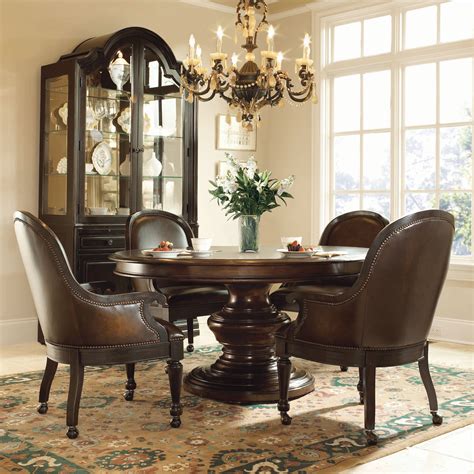 Dining chairs don't just have to look good, but should feel good, too. Bernhardt Normandie Manor 5pc Round Dining Room Set with ...