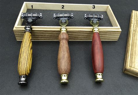 Wood Shaving Kit Handmade Shaving Set Shaving Razor Mach3 Etsy