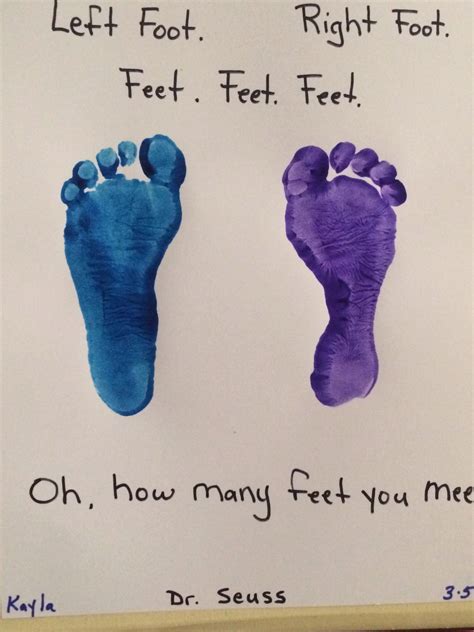 Dr Seuss Footprints Footprint Crafts Crafts For Kids Footprint