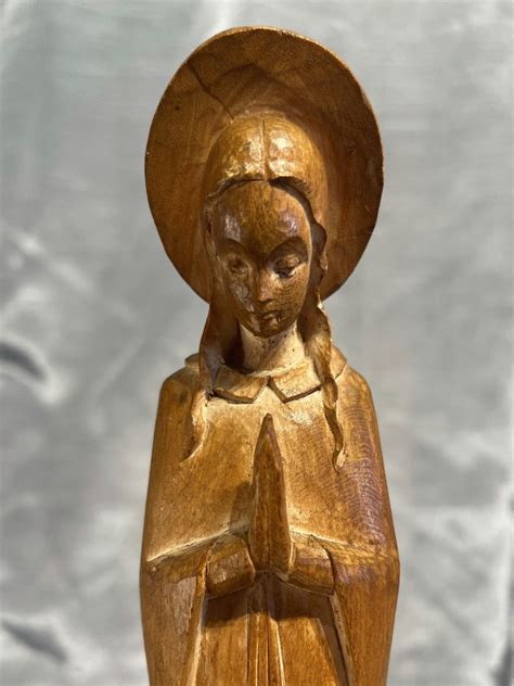 Virgin Mary Wood Statue Etsy