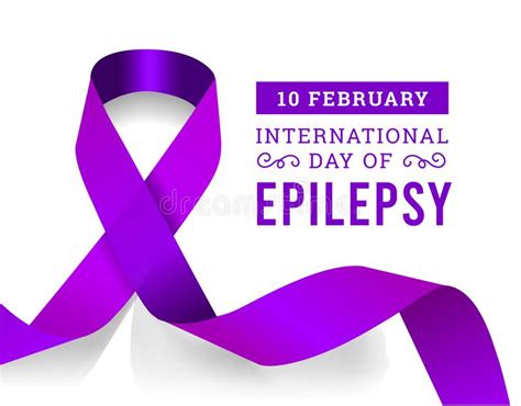 International Epilepsy Day With Purple Ribbon Vector Illustration