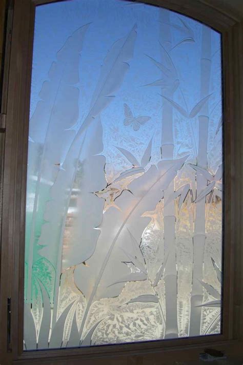 Etched Glass Window Sans Soucie Art Glass