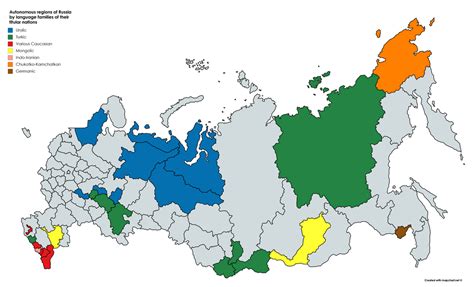 Autonomous Regions Of Russia By Language Families Language Tree