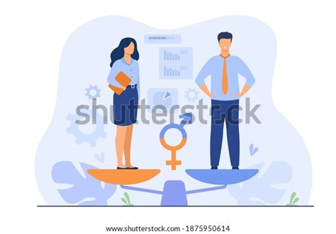 Gender Equality Concept Equal Business Man Stock Vector Royalty Free