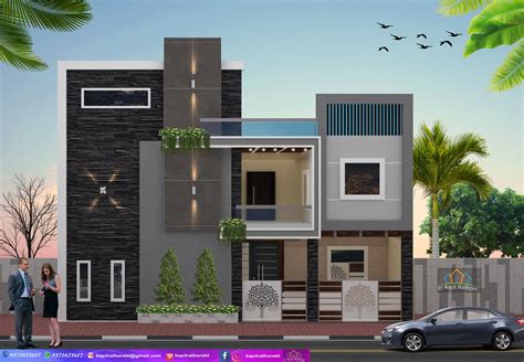 Modern Elevation 27ft Design By Er Kapil Rathore Small House