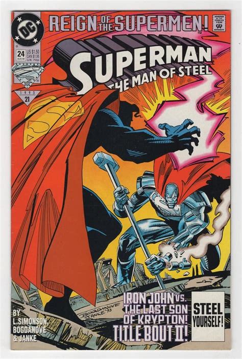 Superman Man Of Steel 24 Regular Jon Bogdanove Cover 1993 Superman