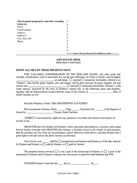 Life Estate Deed Fill Out And Sign Printable Pdf