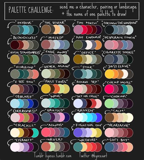 Colour Palettes For Art Challenges Color Palette Challenge Palette