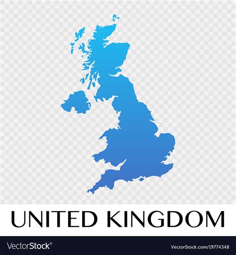United Kingdom Map In Europe Continent Design Vector Image