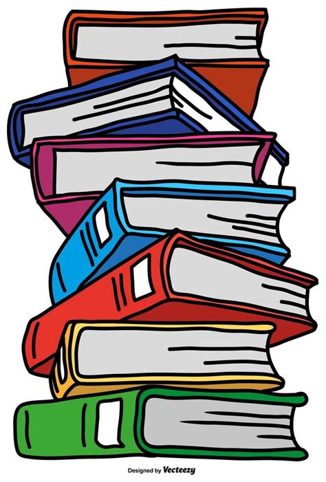 Vector Pile Of Color Cartoon Style Books 167655 Vector Art At Vecteezy