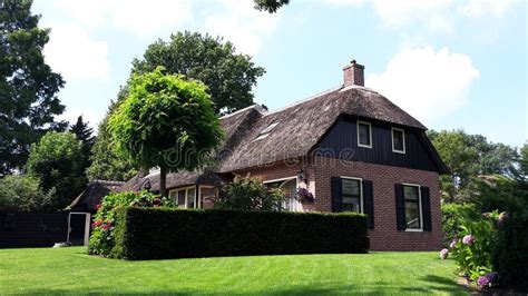 Traditional Dutch House In Giethoorn Netherlands Stock Photo Image