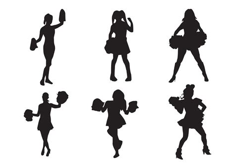 Cheerleading Silhouettes Vector