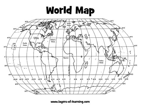Free Printables Layers Of Learning Latitude And Longitude Map Map