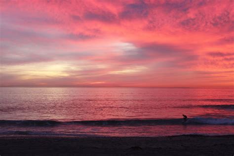 Surfers Delight Sunset Pink Sky Beach Carlsbad San Etsy