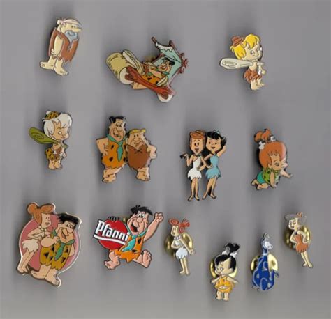 The Flintstones Pin Badges Hanna Barbera Fred Barney Wilma Pebbles Bamm