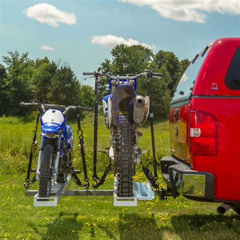 600 Lb Aluminum Double Dual Dirt Bike Motorcycle Hitch Carrier Rack