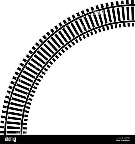 Train Track Rail Way Silhouette Element Stock Vector Illustration