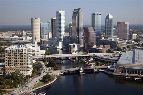 Downtown Tampa Along The Hillsborough River Aerial Of Down Flickr