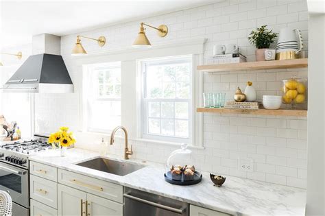 Contents  show 1 a pop of lime green. White and Gold Kitchen with Black Range Hood - Contemporary - Kitchen