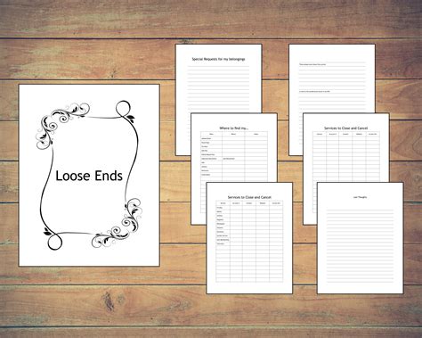 My Final Wishes Planner 85 X 11 Us Letter Size Pdf Printable Etsy