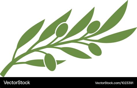 Green Olive Branch Symbol Royalty Free Vector Image