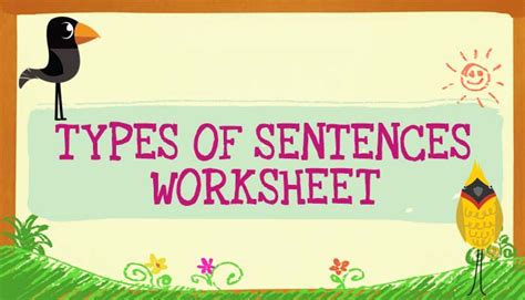 Types Of Sentences Worksheet English Worksheets For Kids Mocomi