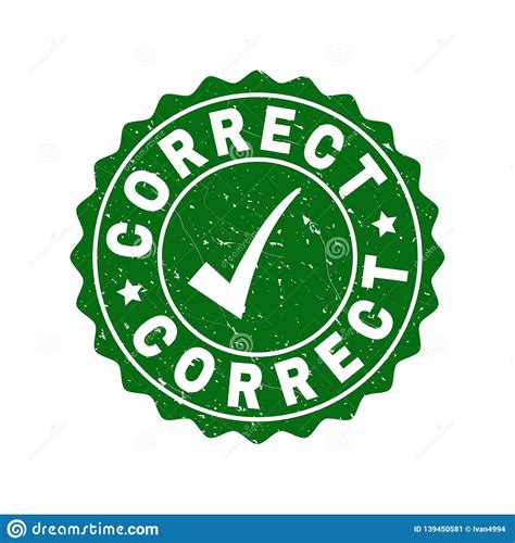 Correct Grunge Stamp With Tick Stock Vector - Illustration of caption ...