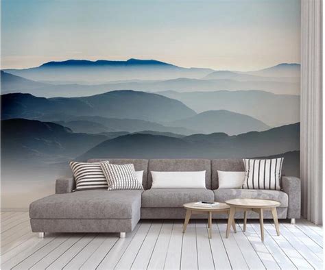 Ombre Mountains Mural Wallpaper Geometry Mountain