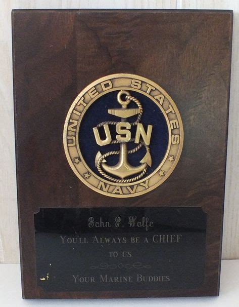 Vintage Custom Made Usn Navy Military Metal Large Wall Plaque Sign