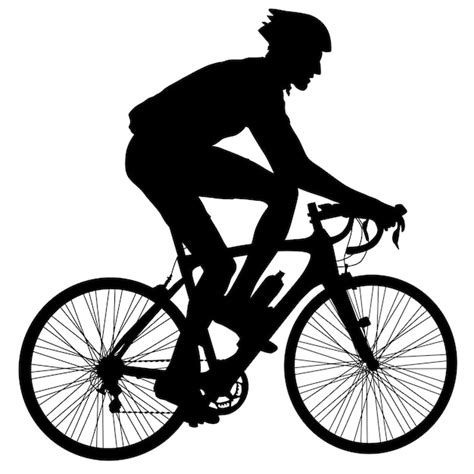 Silhueta De Uma Ilustra O Em Vetor Masculino Ciclista Vetor Premium
